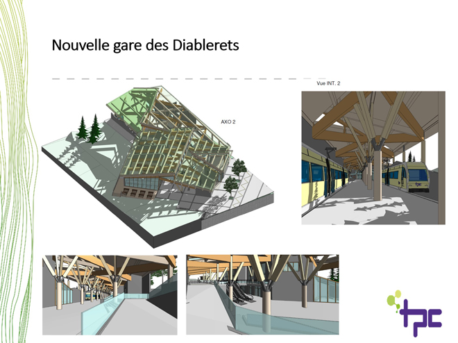 Les plans de la nouvelle gare des Diablerets